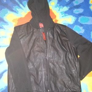 Guess mixed fabric hoodie NWT